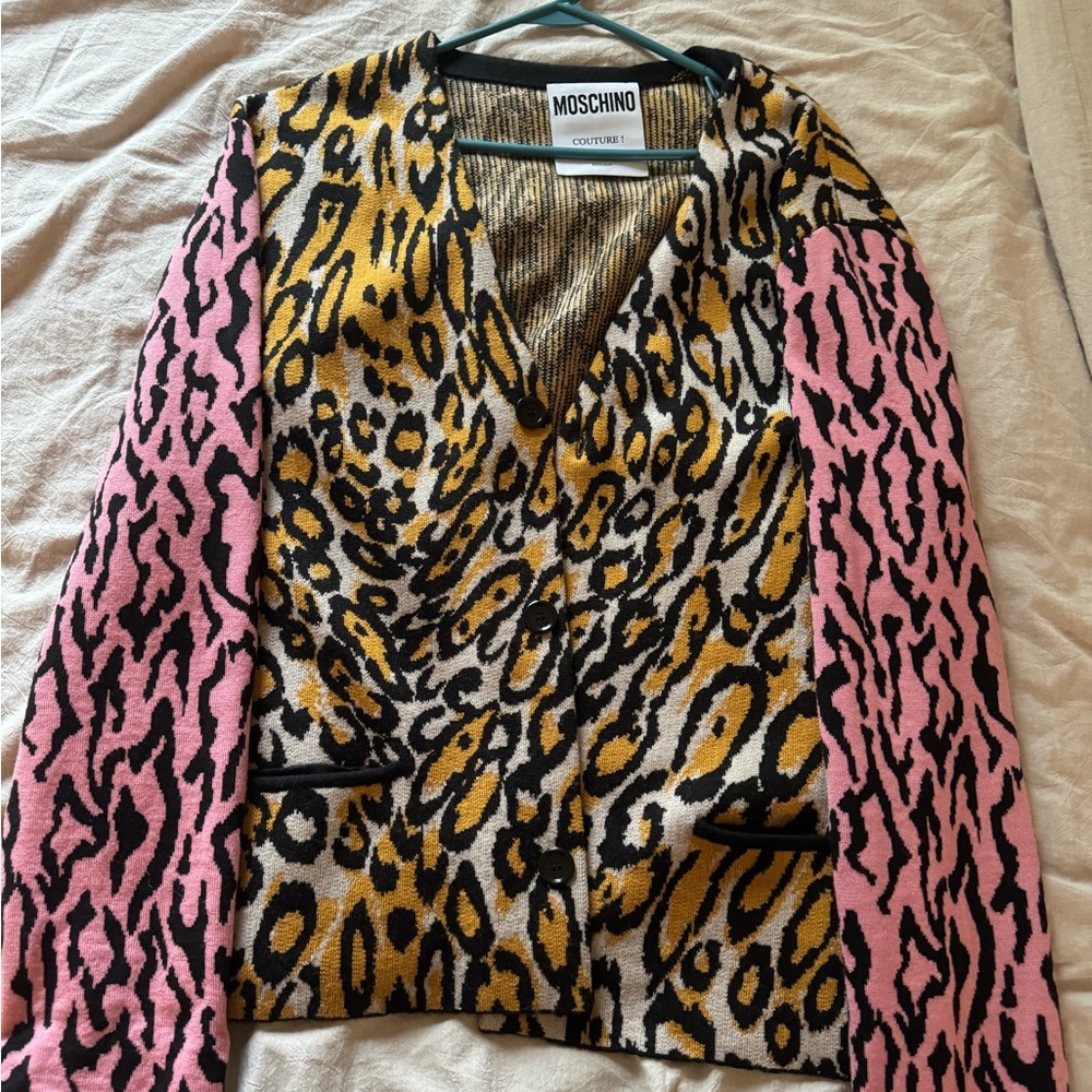 Moschino Couture Leopard Cardigan
